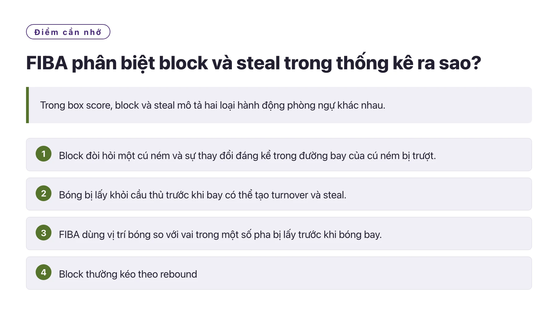 FIBA phân biệt block và steal trong thống kê ra sao?——全文要点速览